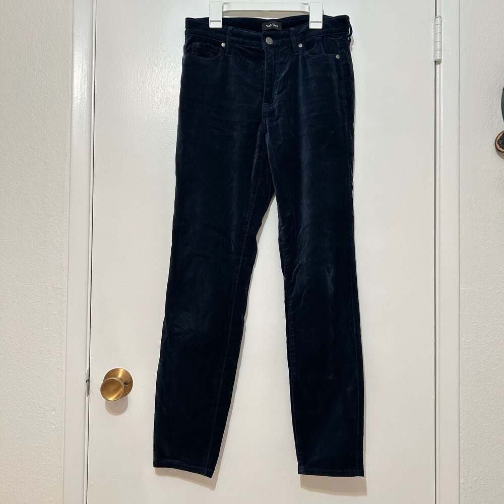 Well Worn Navy Blue Velvet Corduroy Straight Leg Pants